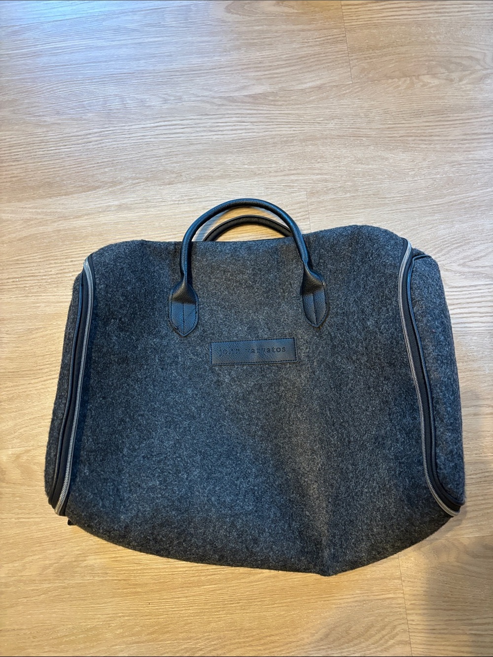 NWOT John Varvatos The Weekender Duffel Garment Travel Bag Gray Black